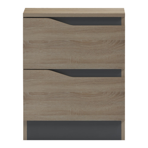 Bedside table Verena  pakoworld sonoma-anthracite 40x40x50cm