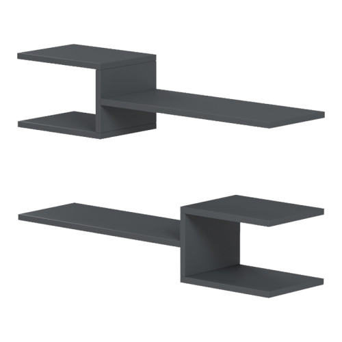 Wall shelf Galler pakoworld anthracite 79x19.5x18cm