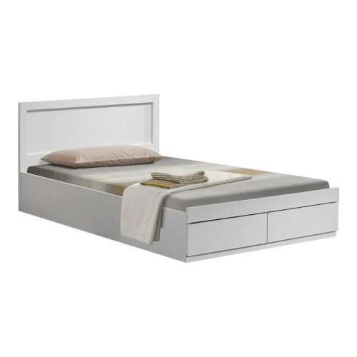 Bed with mattress and drawer Olympus-Dreamer pakoworld white 120x200cm