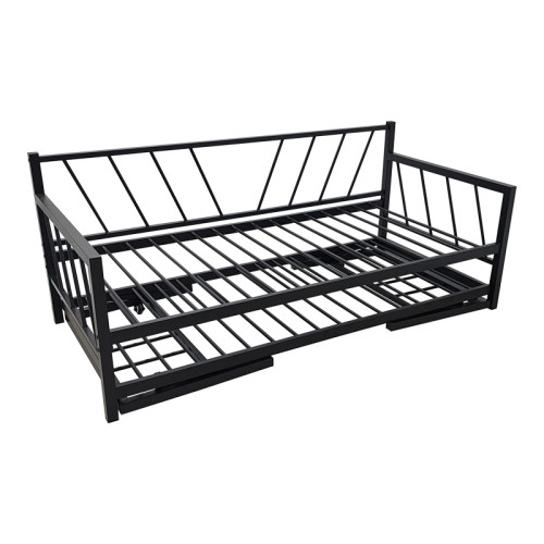 Bed-Sofa Remmie pakoworld metal in black 90x190cm
