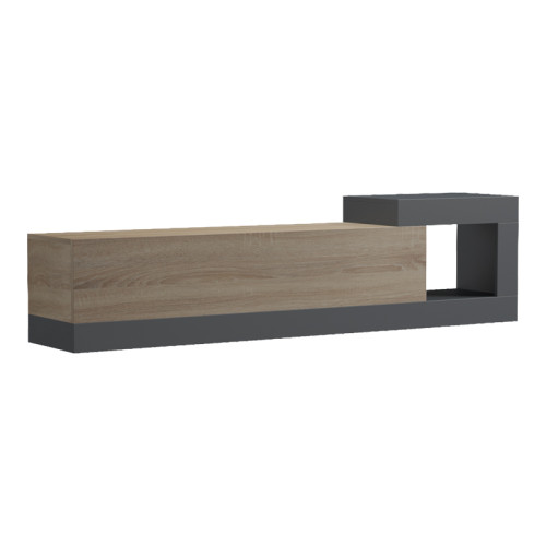 Wall-mounted TV cabinet Flato pakoworld sonoma-anthracite 150x29.5x38.5cm