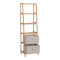 Floor shelf with drawers Wolen pakoworld fir wood-fabric in natural-beige color 42x27.5x139cm