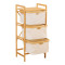 Floor shelf Hanev pakoworld bamboo-fabric in natural-beige color 44x33x96cm