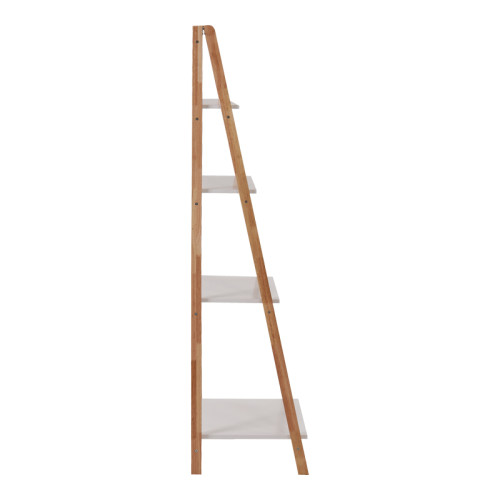 Foldable floor shelf Benwen pakoworld rubberwood-mdf in white-natural color 42x34.5x140cm