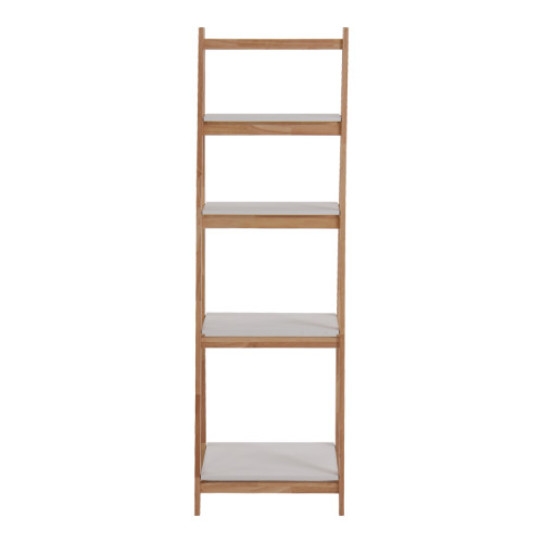 Foldable floor shelf Benwen pakoworld rubberwood-mdf in white-natural color 42x34.5x140cm