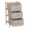Chest of drawers Wolen pakoworld fir wood-fabric in natural-beige color 34.5x36.5x67cm