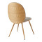 Chair Nerezy pakoworld wood in natural color with beige-brown fabric 57.5x48x88cm