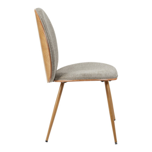 Chair Nerezy pakoworld wood in natural color with beige-brown fabric 57.5x48x88cm