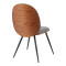 Chair Nerezy pakoworld walnut wood with grey fabric 57.5x48x88cm