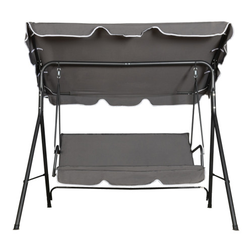 Garden swing Globo pakoworld black metal-anthracite fabric 170x110x153cm