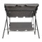 Garden swing Globo pakoworld black metal-anthracite fabric 170x110x153cm