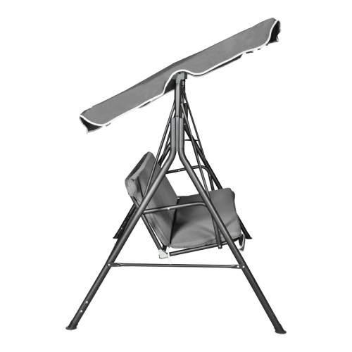Garden swing Globo pakoworld black metal-anthracite fabric 170x110x153cm