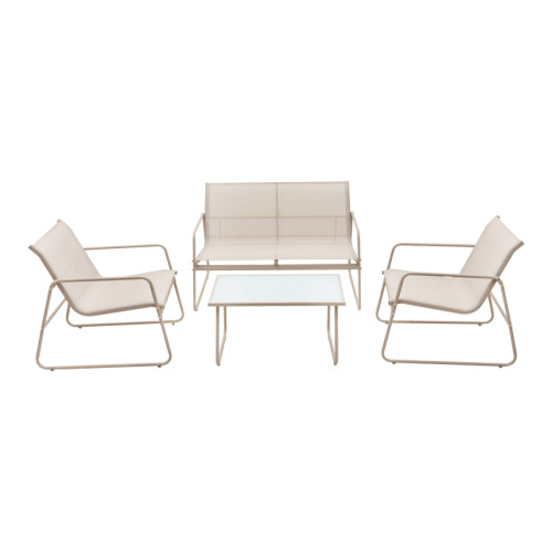 Outdoor living set Veranda pakoworld textilene-metal in cappuccino color