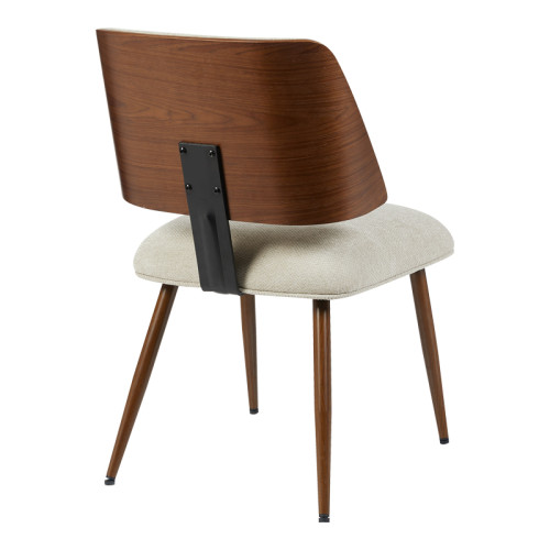 Chair Ubane pakoworld beige teddy fabric-walnut metal legs 53x62.5x85cm