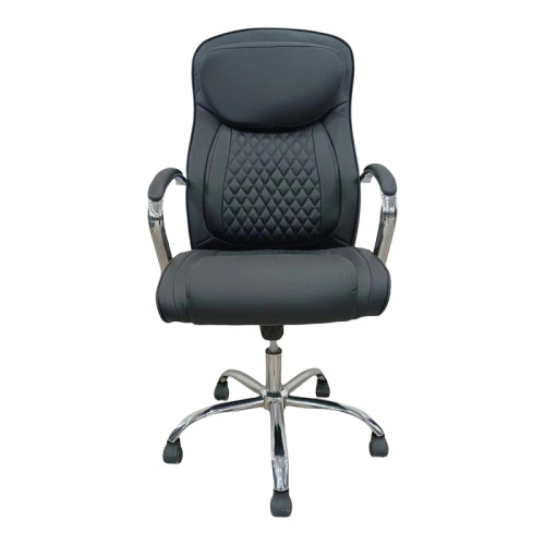Director s office chair Quilted pakoworld pu black 62x70x116cm