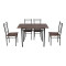 Dining set Roza pakoworld 5pcs walnut mdf and metal black legs 110x60x75cm