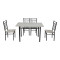 Dining set Roza pakoworld 5pcs sonoma mdf and metal black legs 110x60x75cm
