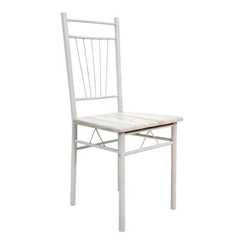 Dining set Roza pakoworld 5pcs sonoma mdf and metal white legs 110x60x75cm