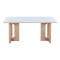 Dining table Benqui pakoworld sintered stone-mdf in marble white color - natural color base 160x90x75cm