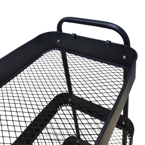 3-tier trolley Nedea pakoworld black metal 41x30x77cm