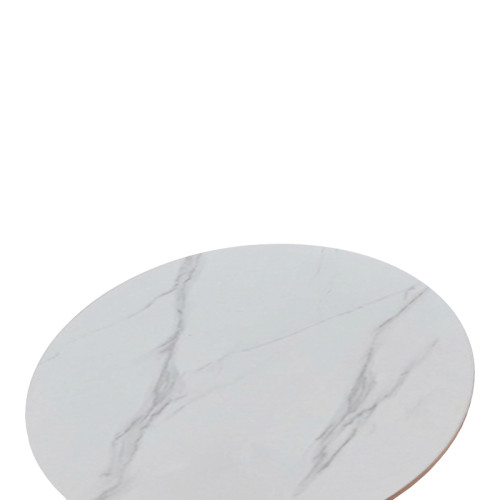 Dining table Balou I pakoworld sintered stone-mdf in marble white color D70x74cm
