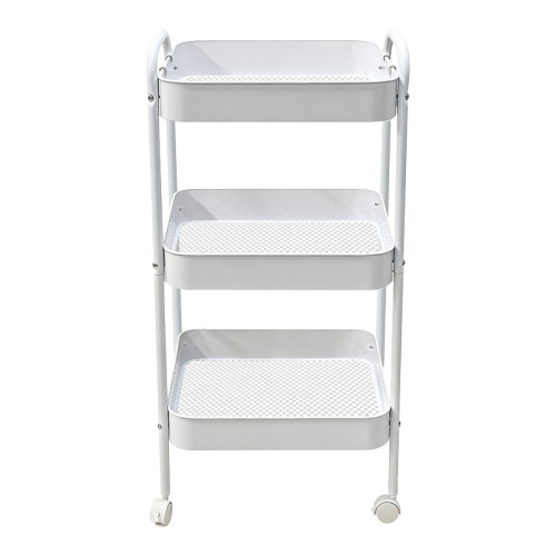3-tier trolley Nedea pakoworld white metal 41x30x77cm
