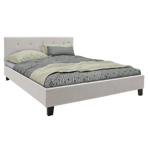 Bed with mattress Mago-Dreamer pakoworld ecru fabric 160x200cm