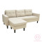 Reversible corner sofa Maneli pakoworld beige fabric 196x138/77x82cm