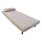 Armchair-bed Josuane pakoworld grey beige velvet and wooden leg in black shade 78x80x81cm