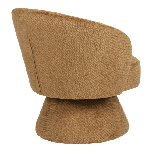 Cioura pakoworld swivel armchair brown fabric 70x68x75cm