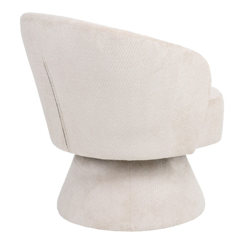 Cioura pakoworld swivel armchair beige fabric 70x68x75cm