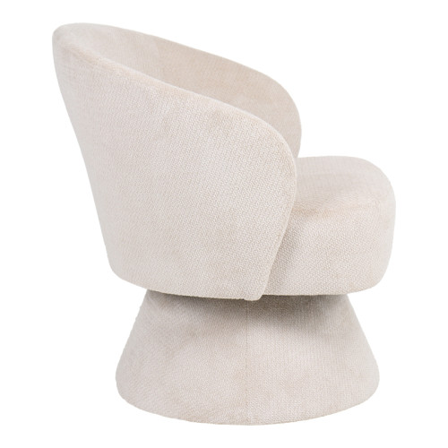 Cioura pakoworld swivel armchair beige fabric 70x68x75cm