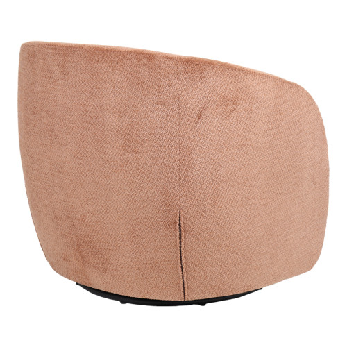 Barrelo pakoworld swivel armchair dusty rose fabric 77x72x69cm
