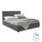 Bed with mattress and storage space Roi-Dreamer pakoworld fabric anthracite 160x200cm