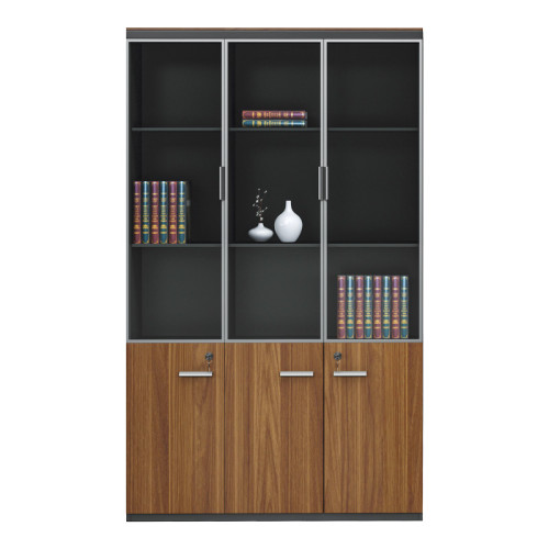 Professional office cabinets Oscar pakoworld walnut-anthracite 200x40x200cm