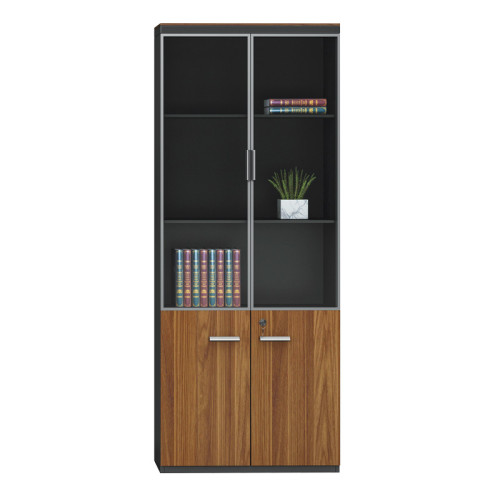 Professional office cabinets Oscar pakoworld walnut-anthracite 200x40x200cm