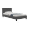 Bed with mattress Nevil-Dreamer pakoworld fabric anthracite-black legs 90x190cm