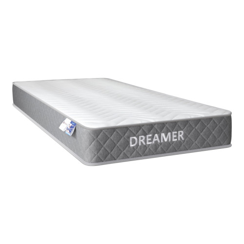 Bed with mattress Nevil-Dreamer pakoworld fabric anthracite-black legs 90x190cm