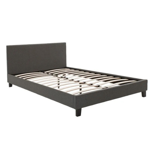 Bed with mattress Nevil-Dreamer pakoworld fabric anthracite 150x200cm