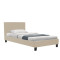 Bed with mattress Nevil-Dreamer pakoworld fabric beige-black legs 90x190cm