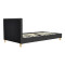 Bed Nevil pakoworld anthracite fabric-wooden natural color leg 90x190cm