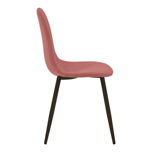 Dining chair Bella pakoworld rotten apple velvet and black color metal leg 43.5x52x89cm