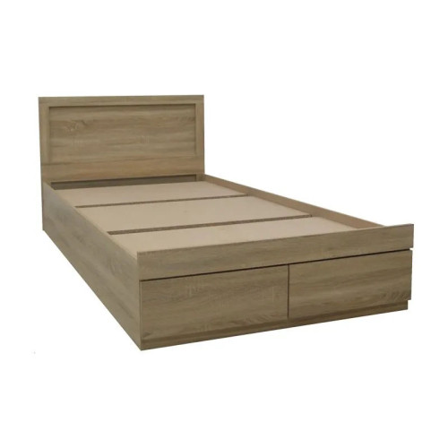 Bed with mattress and drawer Olympus-Dreamer pakoworld sonoma 100x200cm