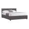 Bed with mattress and storage space Molito-Dreamer pakoworld anthracite fabric 160x200cm