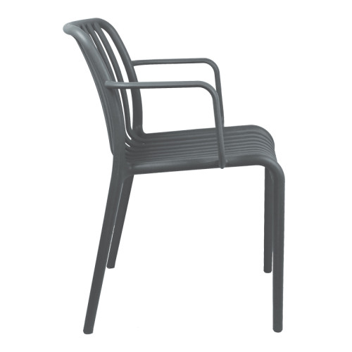 Armchair Zoi pakoworld pp in anthracite 54x57.5x79cm