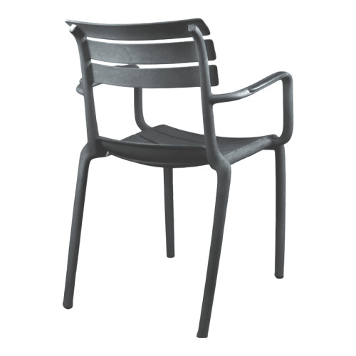 Stackable armchair Almea pakoworld pp anthracite 58x56x82cm
