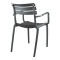 Stackable armchair Almea pakoworld pp anthracite 58x56x82cm
