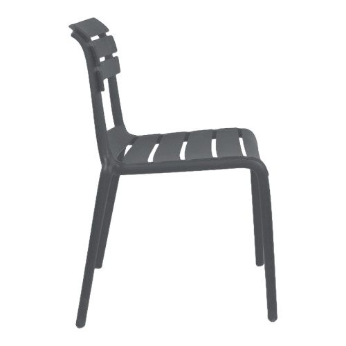 Stackable chair Almea pakoworld pp anthracite 42.5x55.5x82cm