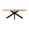 Dining table Jenma pakoworld solid mango wood in natural color-black metal leg 180x90x76cm