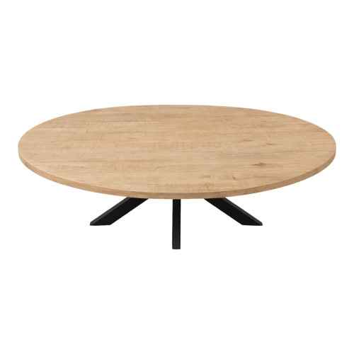 Dining table Jenma pakoworld solid mango wood in natural color-black metal leg 200x100x76cm